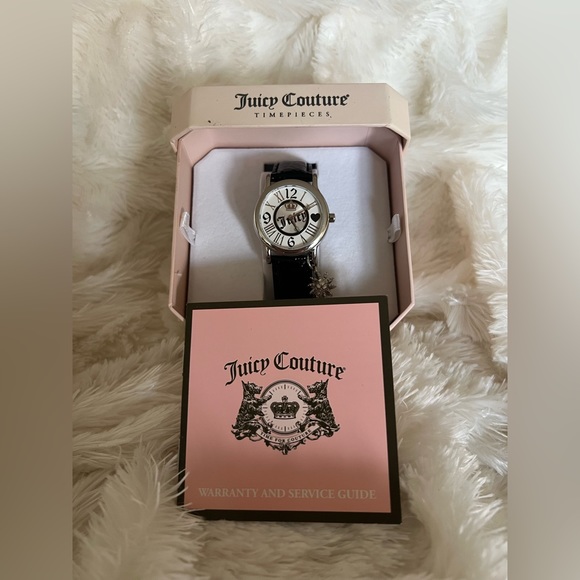 *Rare find* Vintage Juicy Couture Stainless Steel and Black Leather Strap Watch - Picture 1 of 10